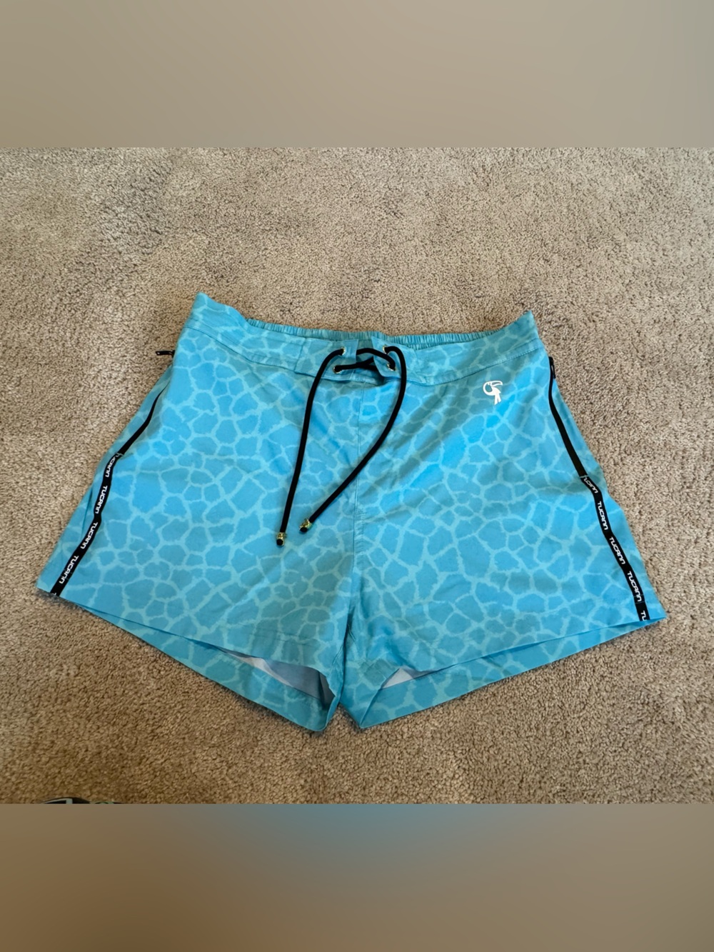 Light Blue Men's Tucann Swim Shorts with Subtle Pattern
